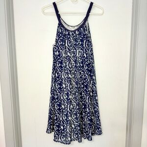 CHARMING CHARLIE women's blue white casual mini dress. Sleeveless. Size Large